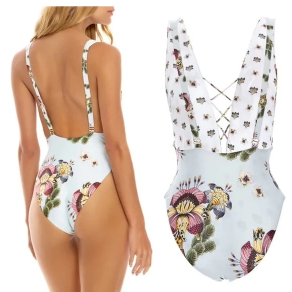 Agua Bendita Becca Varenna Reversible 1Pc Swimsuit Size XL - Picture 2 of 14